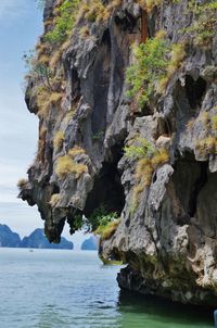 Rock formations in sea