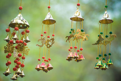 Low angle view of lanterns hanging