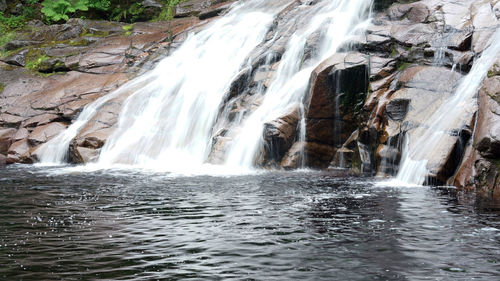 Scenic view of waterfall in forest