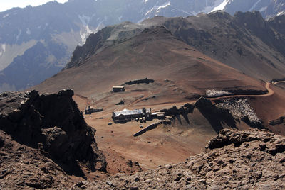 Cristo redentor de los andes mountains and natural landscape, argentina