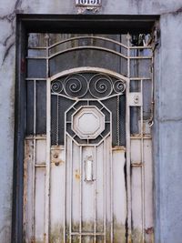 Close-up of old door of building