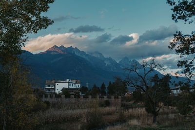 Scenic view of mountains against sky