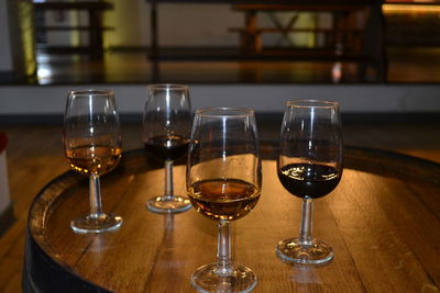 Close-up of wine glasses