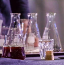 Close-up of wine glass on table