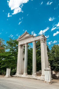 Low angle view of historical building against sky