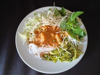 High angle view of meal served in plate