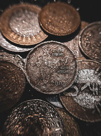 Full frame shot of coins