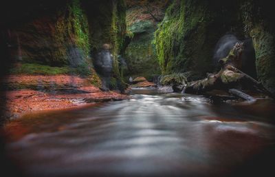 View of waterfall in forest