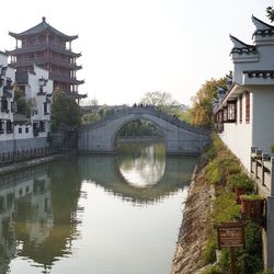 View of canal along buildings