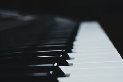 Close-up of piano keys