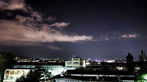 City lit up at night