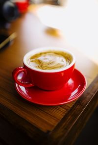 Close-up of coffee on table