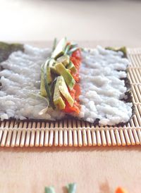 Close-up of food in plate on table