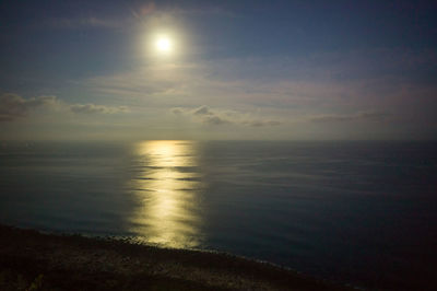 Scenic view of sea against sky at sunset