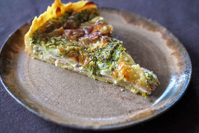 Close-up of breakfast served in plate