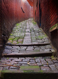 Low angle view of old steps