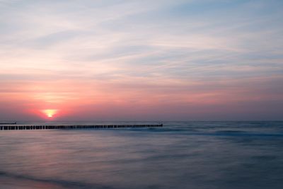 Scenic view of sea at sunset