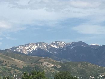 Scenic view of mountains against sky