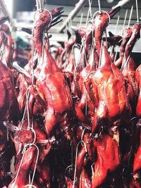 Close-up of red for sale in market
