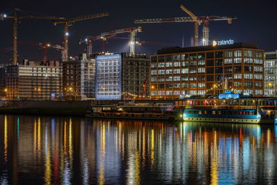 Illuminated city at night