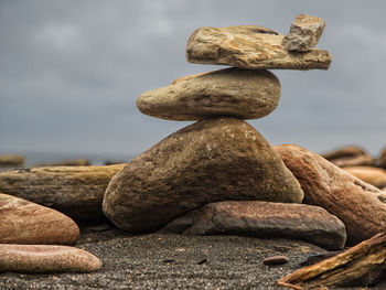 Close-up of stones on stones