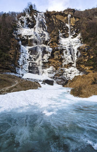 Scenic view of waterfall