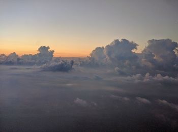 Scenic view of dramatic sky during sunset