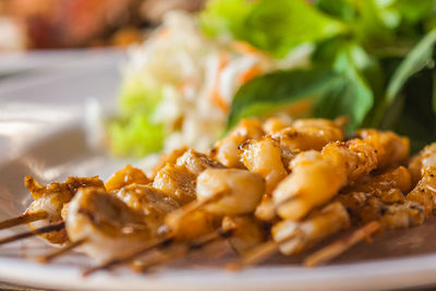 Close-up of served food on plate