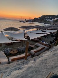 Scenic view of beach during sunset
