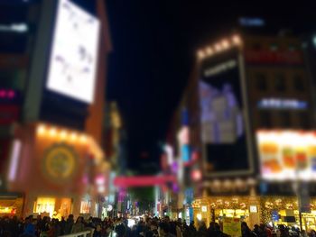 Illuminated city at night