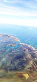 Aerial view of sea against sky