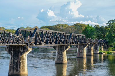 Bridge over river against sky