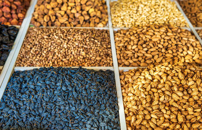 High angle view of peanuts for sale