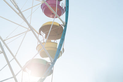 Low angle view of ferris wheel against clear sky