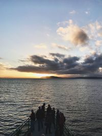 Scenic view of sea during sunset