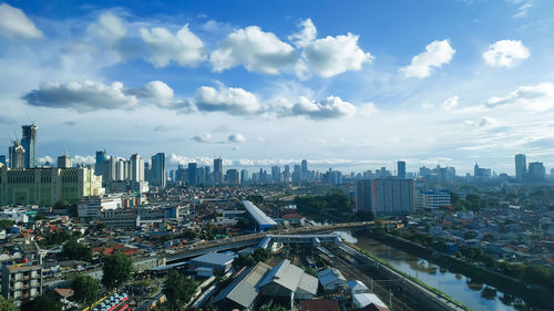 Aerial view at the corner of jakarta city