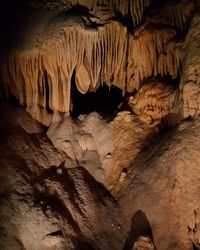 Close-up of rock formation in cave