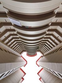 Low angle view of skylight in building