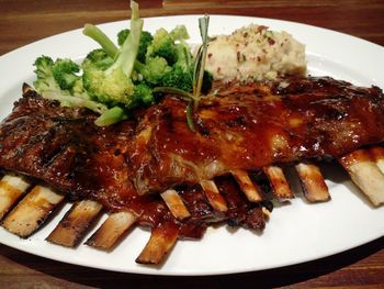 Close-up of served food