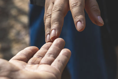 Close-up of hands