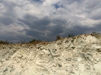 Scenic view of landscape against cloudy sky