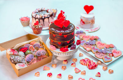 Close-up of cupcakes on table