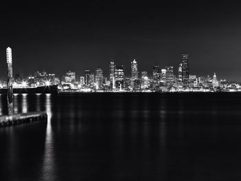 Illuminated city at night