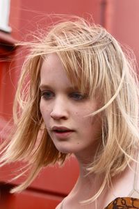 Close-up portrait of a beautiful young woman