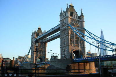 Tower bridge against clear blue sky