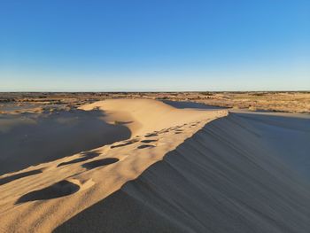 Footprint of human in sand dunes