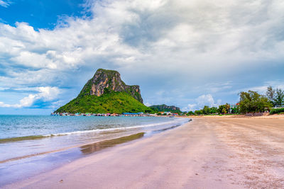 Scenic view of beach against sky