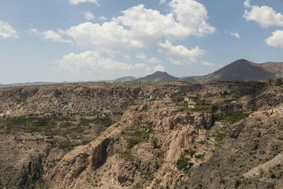 Panoramic view of mountain landscape against sky