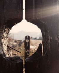 Close-up of wooden fence