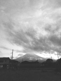 Storm clouds over town